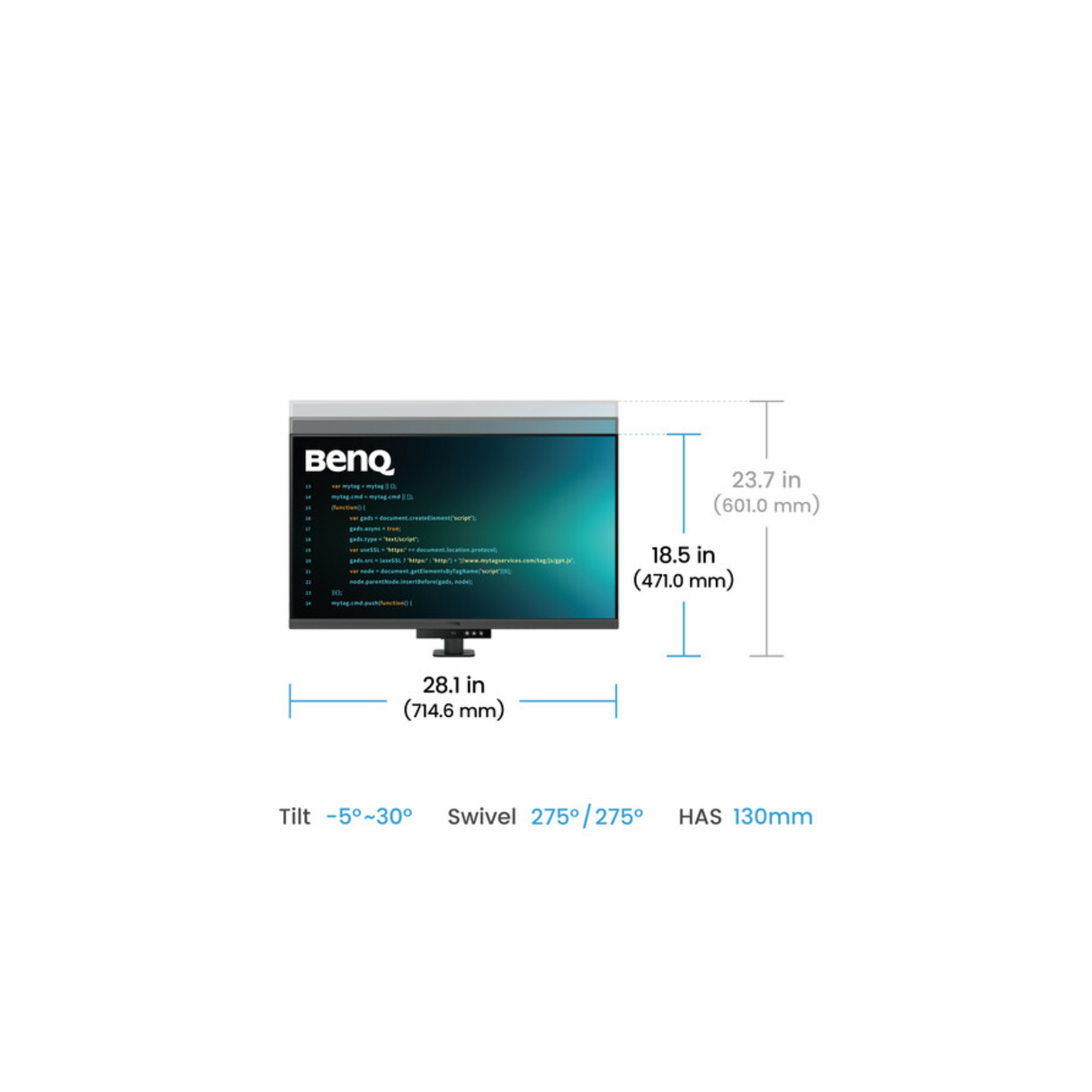 BenQ RD320UA - 32 Inches 4K BenQ Programming Monitor with MoonHalo and Flexible Arm