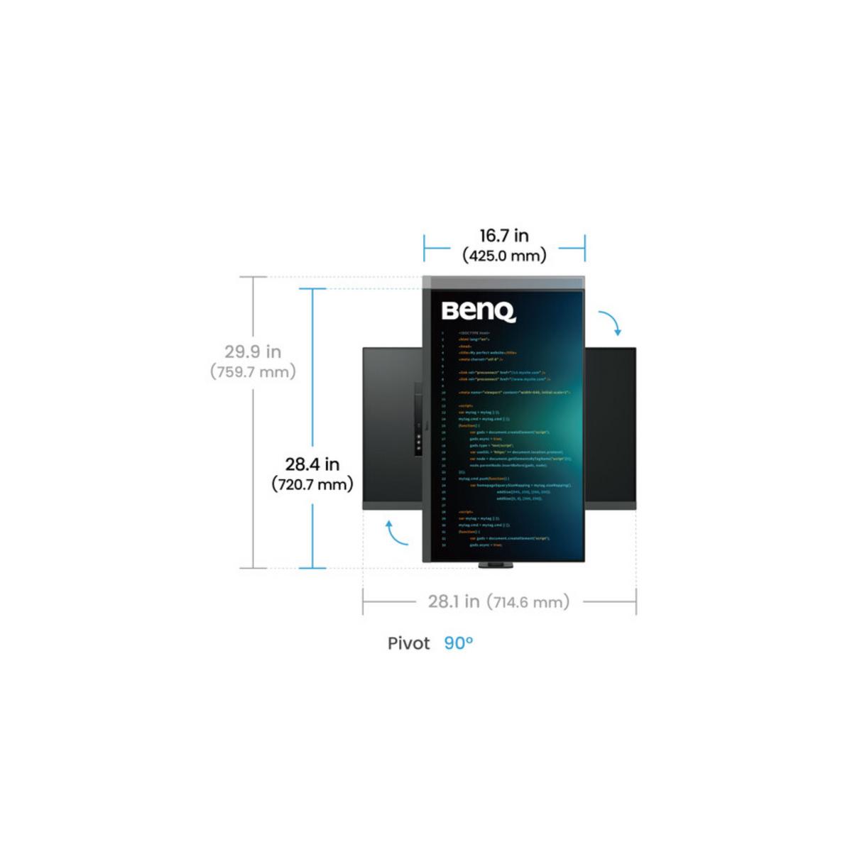 BenQ RD320UA - 32 Inches 4K BenQ Programming Monitor with MoonHalo and Flexible Arm