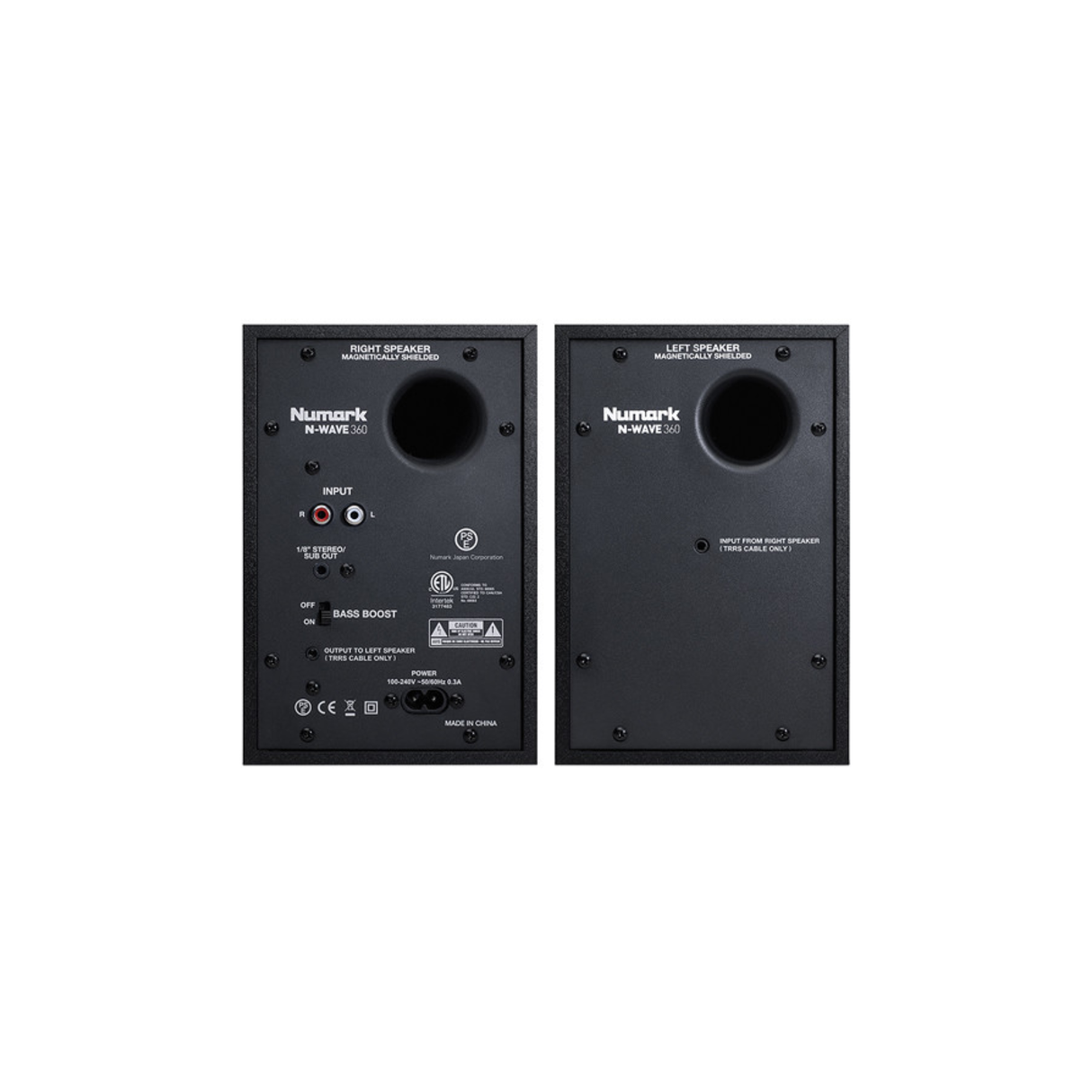 Numark N-Wave 360 - 60 Watts Powered Desktop Studio Monitor Speaker with LED Illumination (Pair)