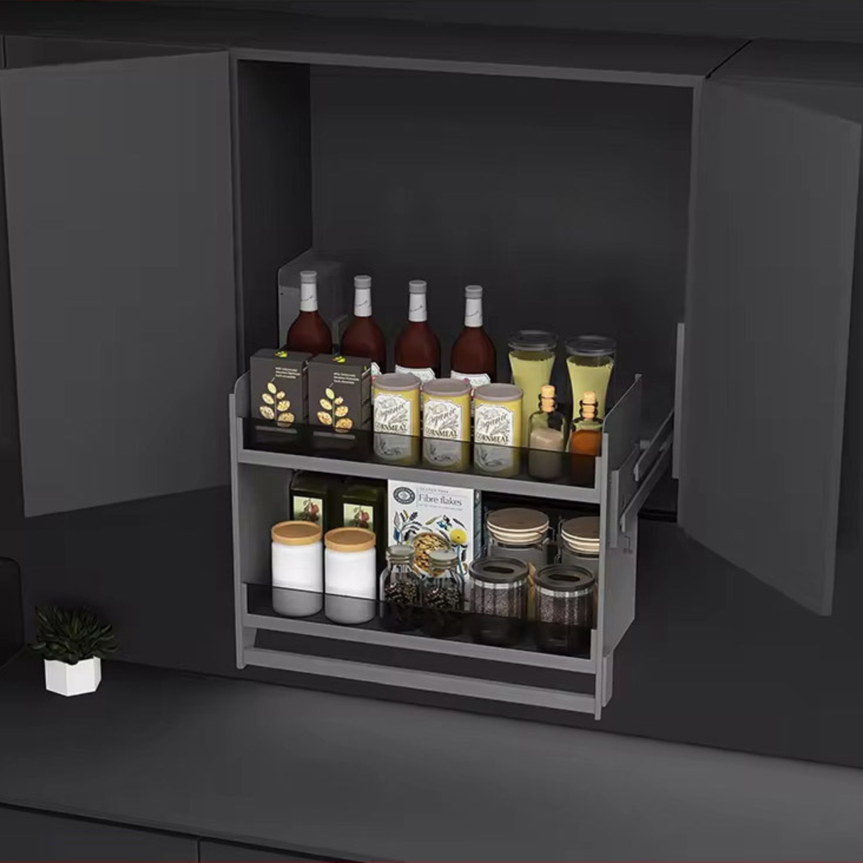 Tono TF3 Kitchen Lift: Access High Cabinets Motorized Kitchen pull-down storage lift mechanism