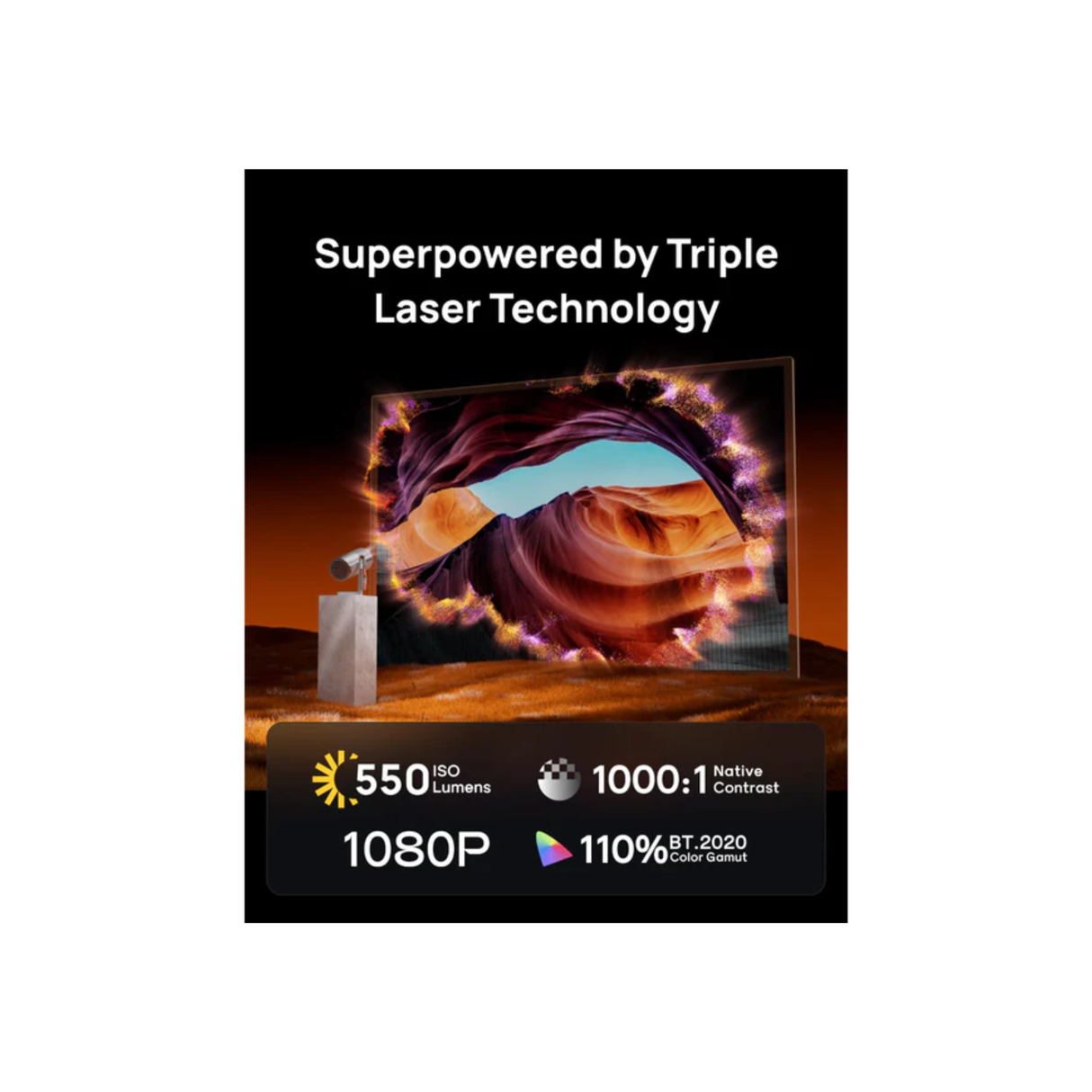 XGIMI MoGo 4 Laser - Full HD Google TV Smart Triple Laser Portable Projector with Built-In Battery