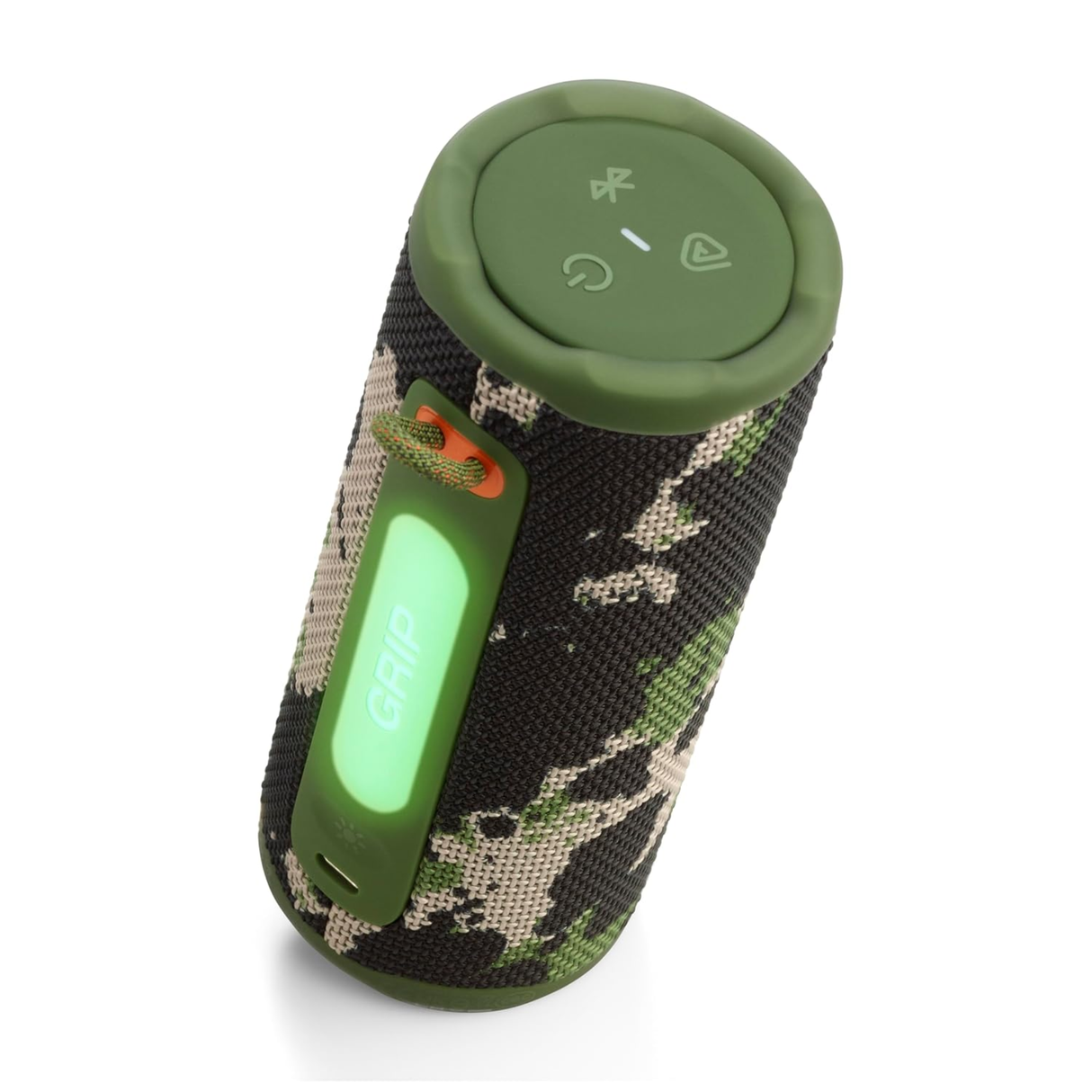 JBL Grip - Compact Bluetooth Speaker (Up to 14 Hours of Playtime, Water, Dust and Drop-Proof Multi-Speaker Connection) (Squad)