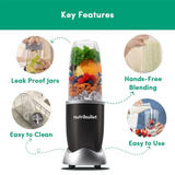Nutribullet Pro Blender High-Speed Nutrient Extractor - 900W Black with 3 Unbreakable Jars & 2 Blade Set (Wet & Dry) (Black)