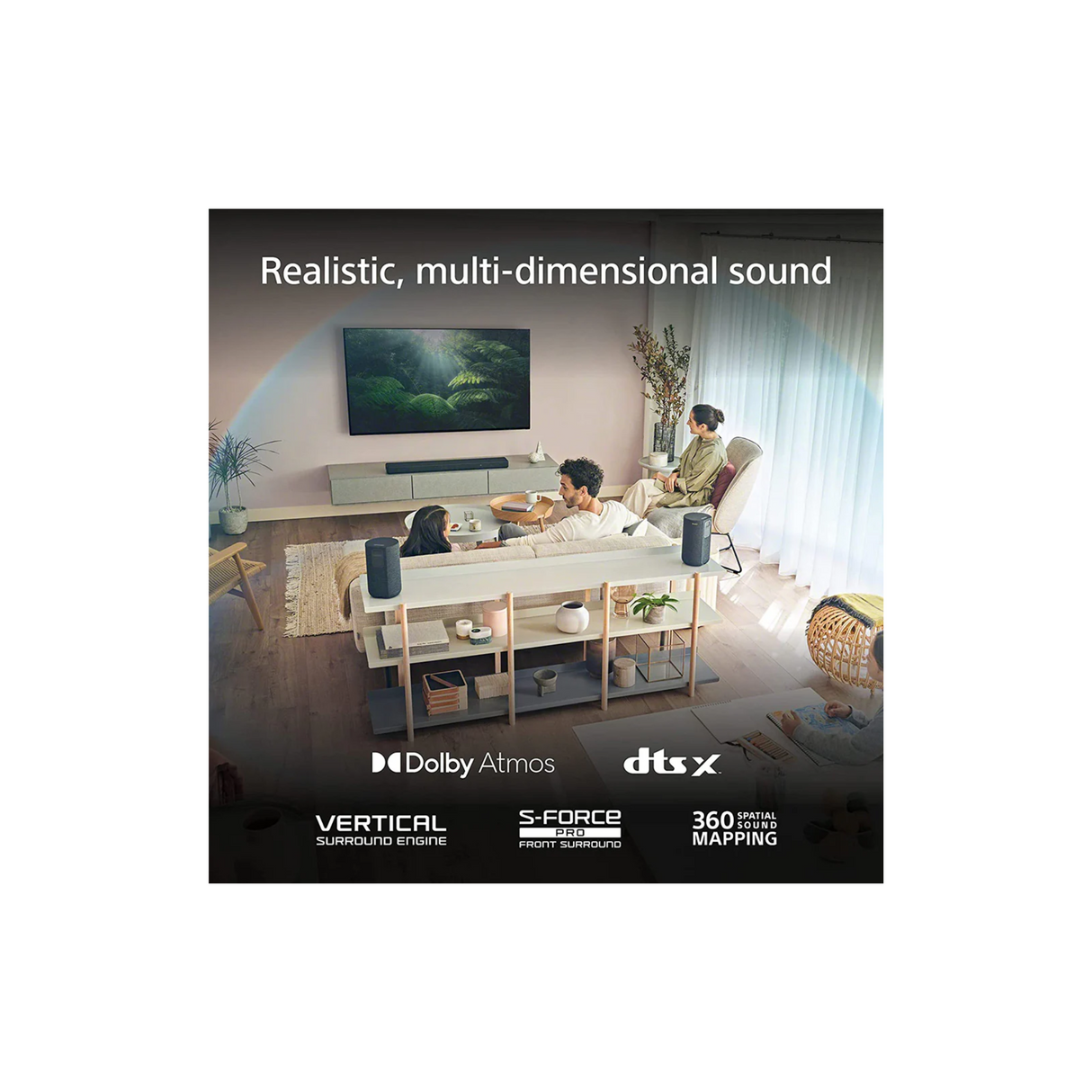 Sony HT-A3000 5.1.2ch 360 Spatial Sound Mapping SoundbarHome theatre system with Dolby Atmos and wireless Subwoofer SA-SW5 & Rear Speaker SA-RS5S (HT-A3000+SA-SW5+SA-RS5S)