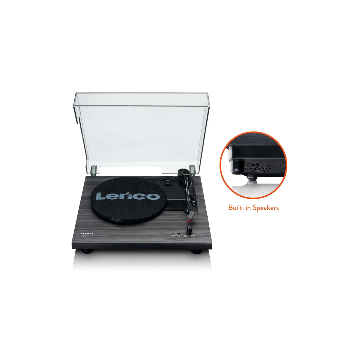 Lenco LS-10BK - Record Player with built-in speakers (Black)