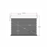 Vividstorm Long Throw Obsidian Slimline Ambient Light Rejection 110 Inches Motorised Tab Tension Screen