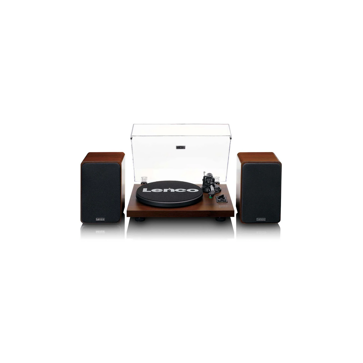 Lenco LS-600WA - Record player with built-in amplifier & Bluetooth plus 2 Bookshelf speakers (Walnut)