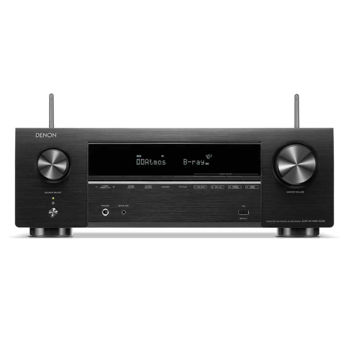 Denon AVRX-1700H 8K AV Receiver + Taga TAV-606 V.3 Speaker Package + Taga TSW-90 Subwoofer + Taga TCW-190R In-Ceiling Speakers 5.1.2 Home Theatre Bundle