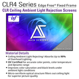 Akia Screens AK-NB123H-CLR4 - 123 Inches CineGrey Ceiling Light Rejection and Ambient Light Rejection Edge Free/Edgeless Fixed Frame Ultra Short Throw Projection Screen