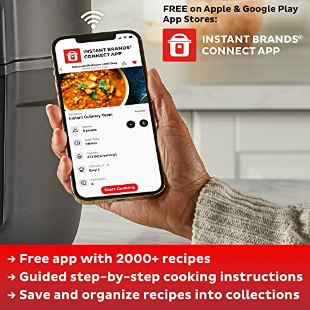 Instant Pot Essential 6QT (5.7L) 9-in-1 Electric Pressure Cooker, SS304 Stainless Steel Inner Pot, Original USA Brand, Slow Cook, Sauté, Steam, Cook Rice & Sous Vide