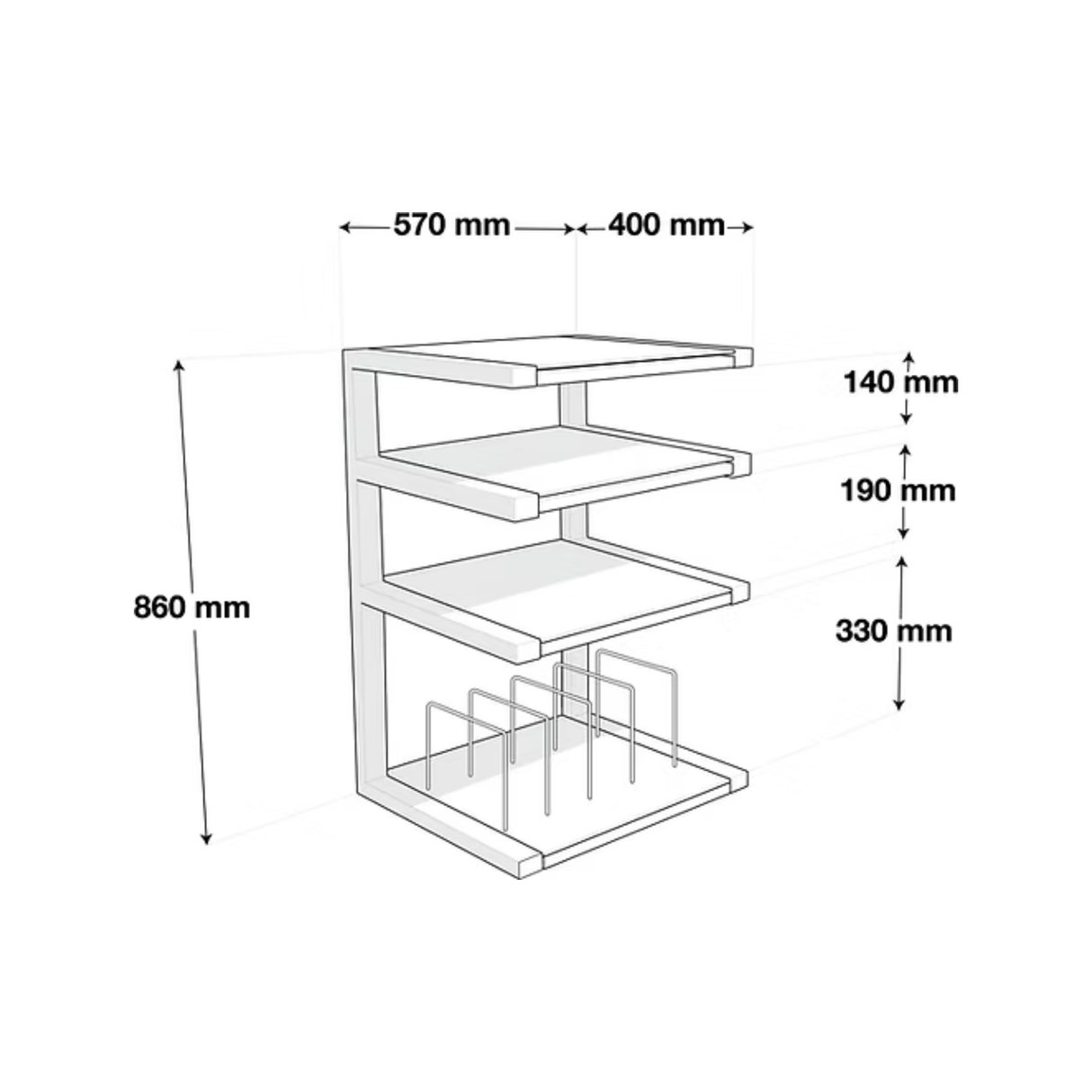 Norstone Esse Hifi Vinyl AV Rack (Red)