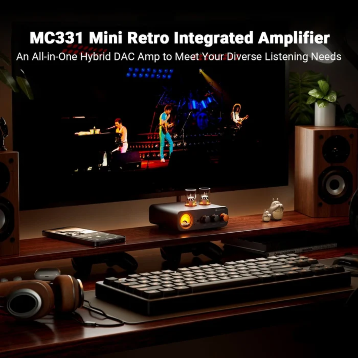 Fosi Audio MC331 Tube Integrated Amplifier with DAC, 2 Channel Home Audio Stereo Power Amp