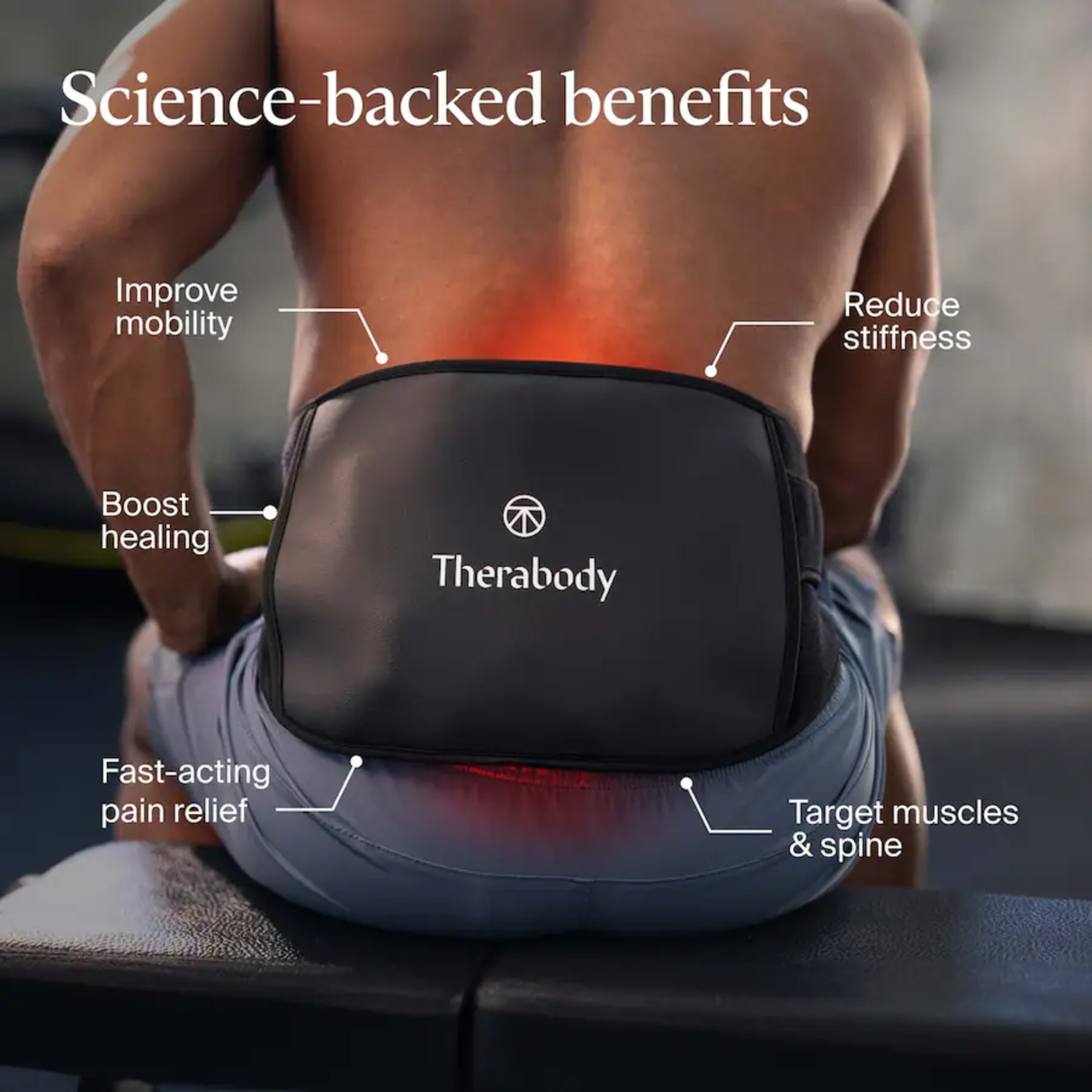 Therabody ThermBack LED – 4-in-1 Back Wrap With Heat, Far infrared, Vibration and LED Light Therapies For Lower Back Pain Relief