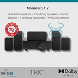 Platin Monaco 5.1.2 Home Theater System - Wireless Surround Sound System with Upward Firing Speakers - THX Tuned
