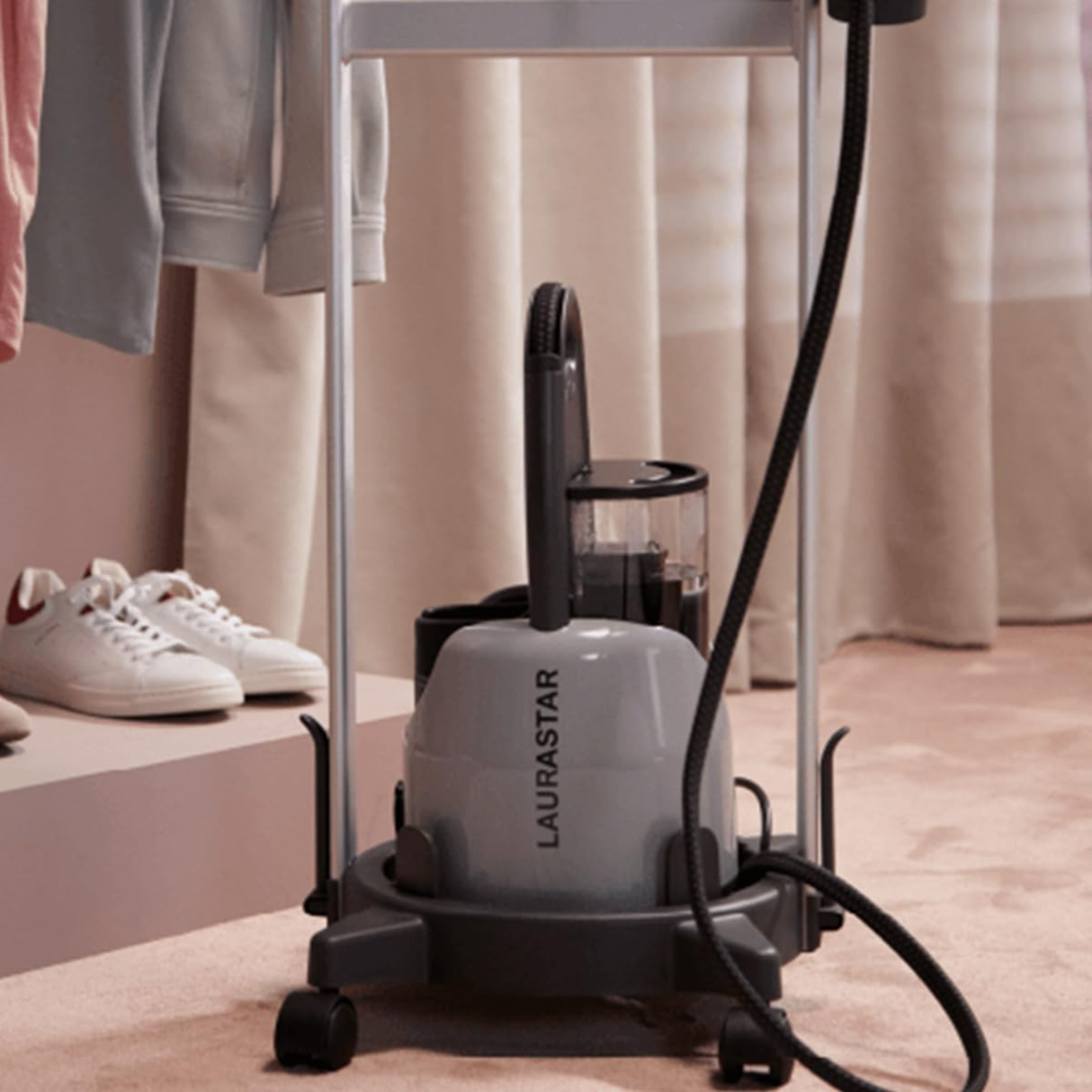 Laurastar IZZI Plus 2-in-1 Garment & Surface Steamer, 2000W Horizontal & Vertical Steaming with DMS technology, Heats to 160°C, Hygienic Steam Eliminates 99.99% Bacteria