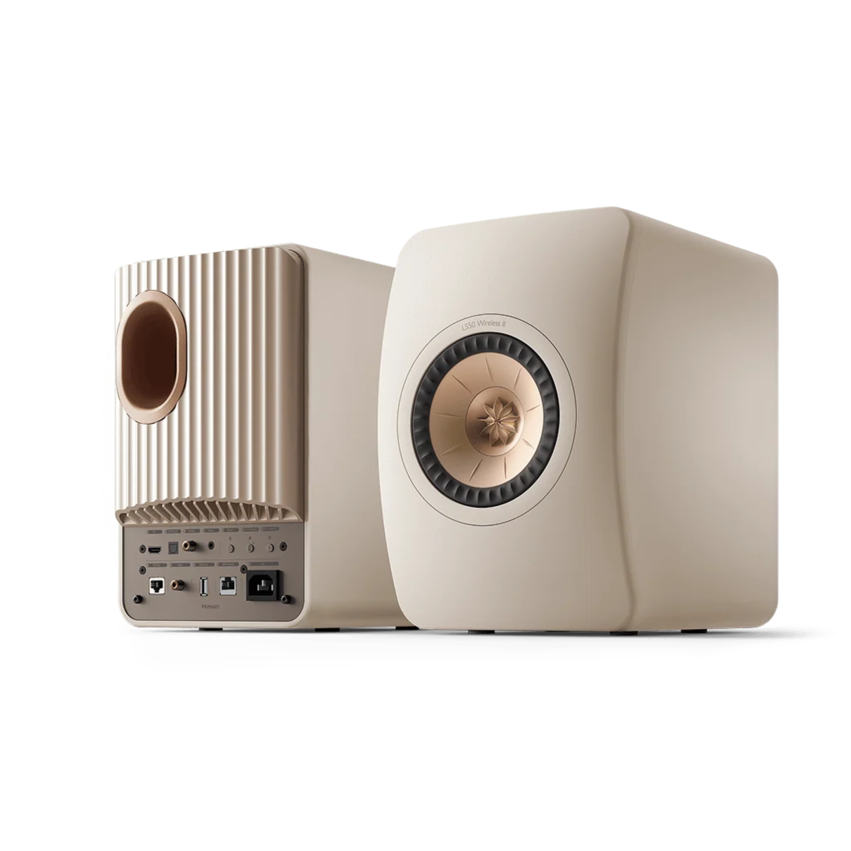 KEF LS50 Wireless 2 - Powered/Active Bookshelf Speaker (Pair) (Sand Shell)