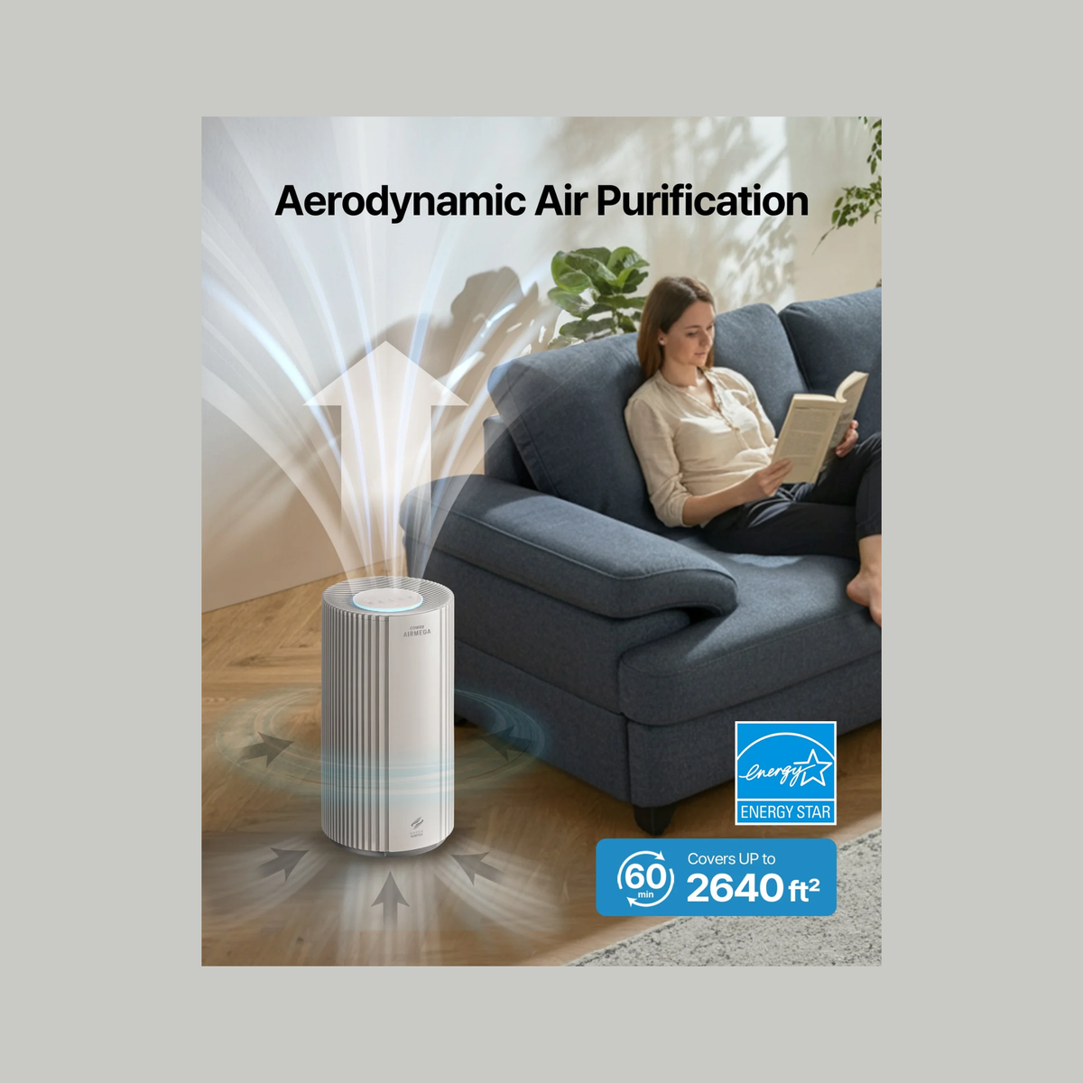 Coway Airmega 350 Air Purifier , True HEPA Filter, Large Room Air Purifier