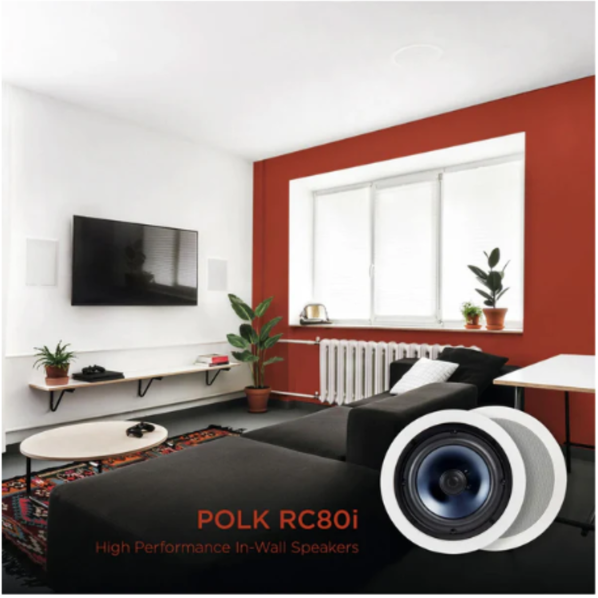Polk Audio RC80i - 8'' 2-Way In-ceiling Speaker (Bundle Pack of 4)
