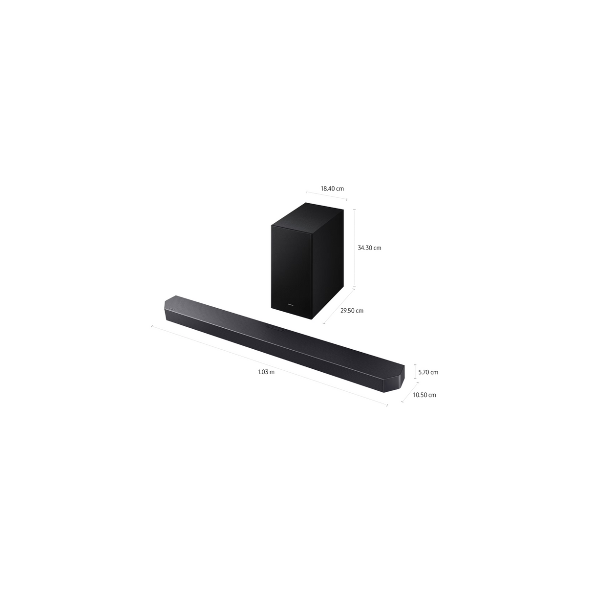 Samsung HW-Q600F Soundbar - 3.1.2 Channel Dolby Atmos Soundbar with wireless Subwoofer 380W