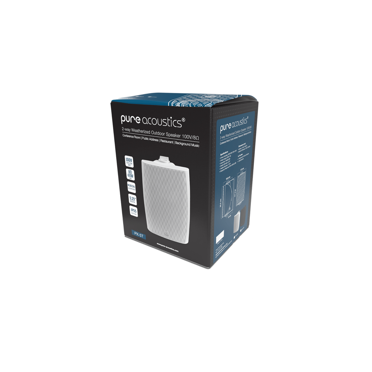 Pure Acoustics BLYSS V5T - 5.25 Inches Indoor/Outdoor On-Wall Speakers (Pair) (White)