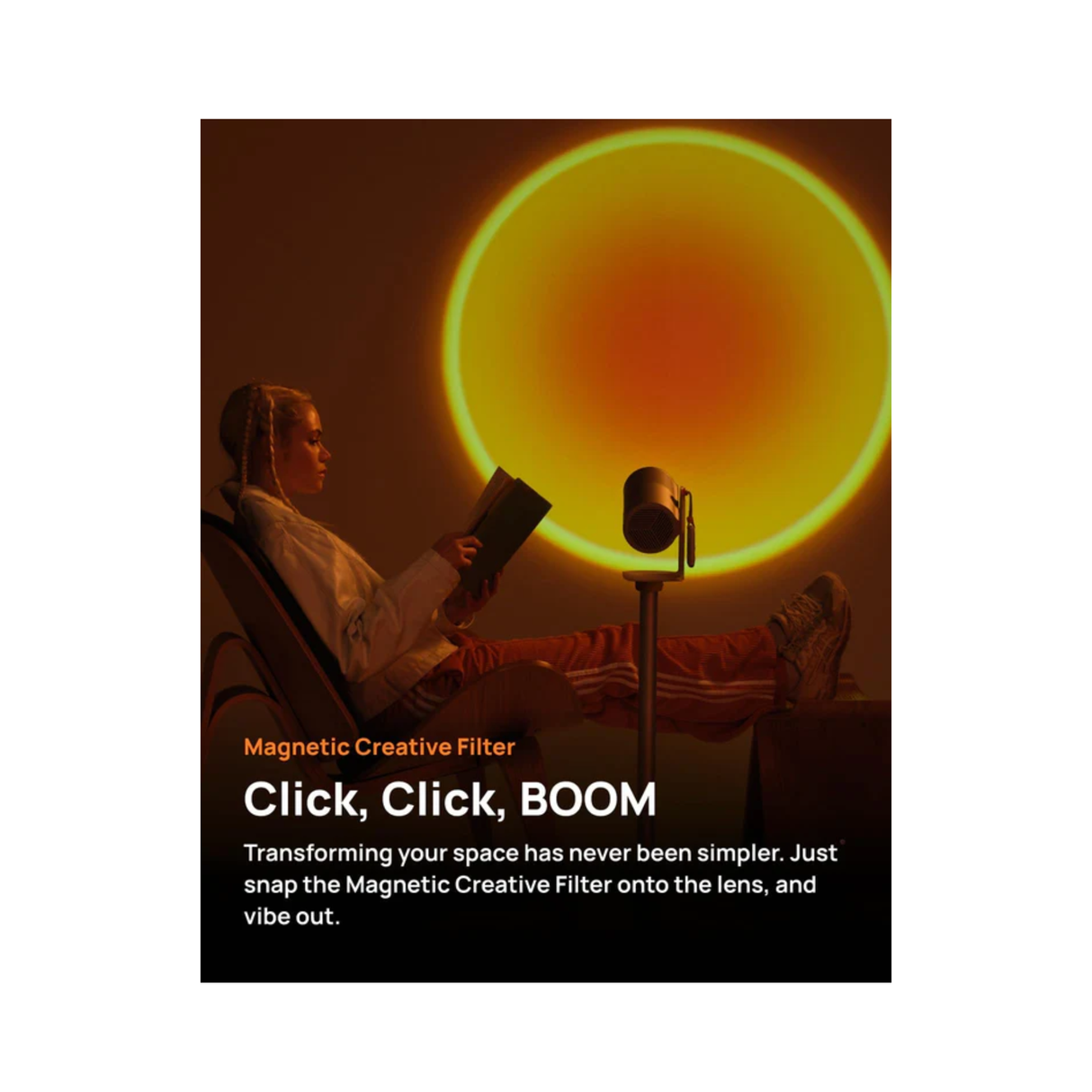 XGIMI MoGo 4 Bundle Set - Smart Portable Projector with Built-In Battery + PowerBase Stand + 1 x Filter