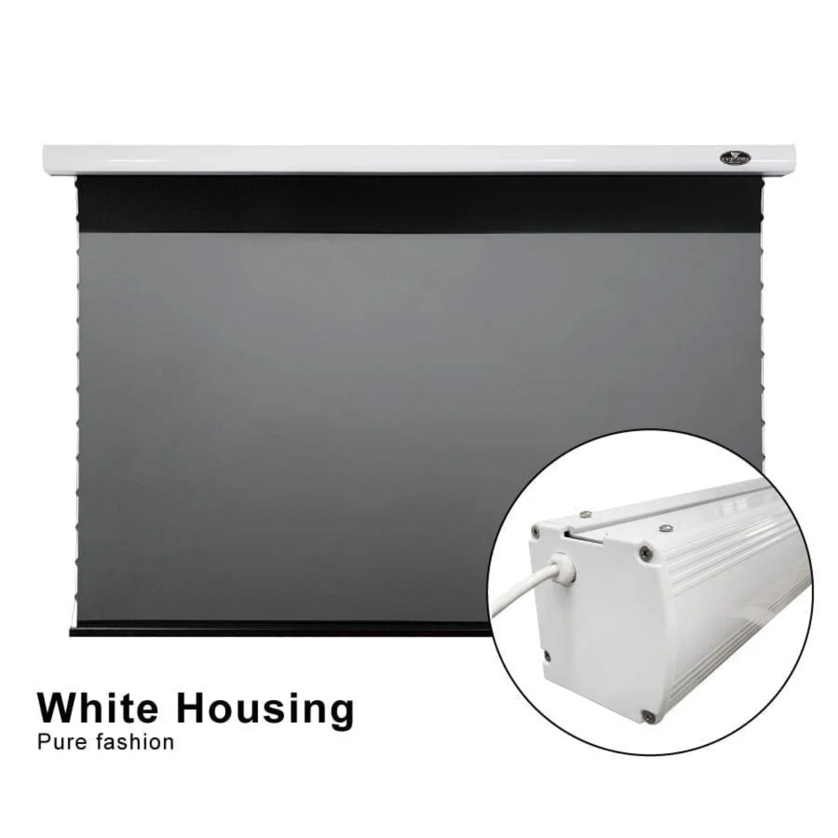Vividstorm PRO Slimline Tab Tension Ultra short Throw Ambient Light Rejecting Drop Down Motorised Projection Screen 130 Inches