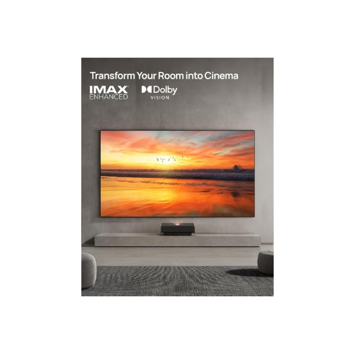 XGIMI Aura 2 - 2300 Lumens 4K UHD Ultra Short Throw IMAX Enhanced Laser Projector (Black)