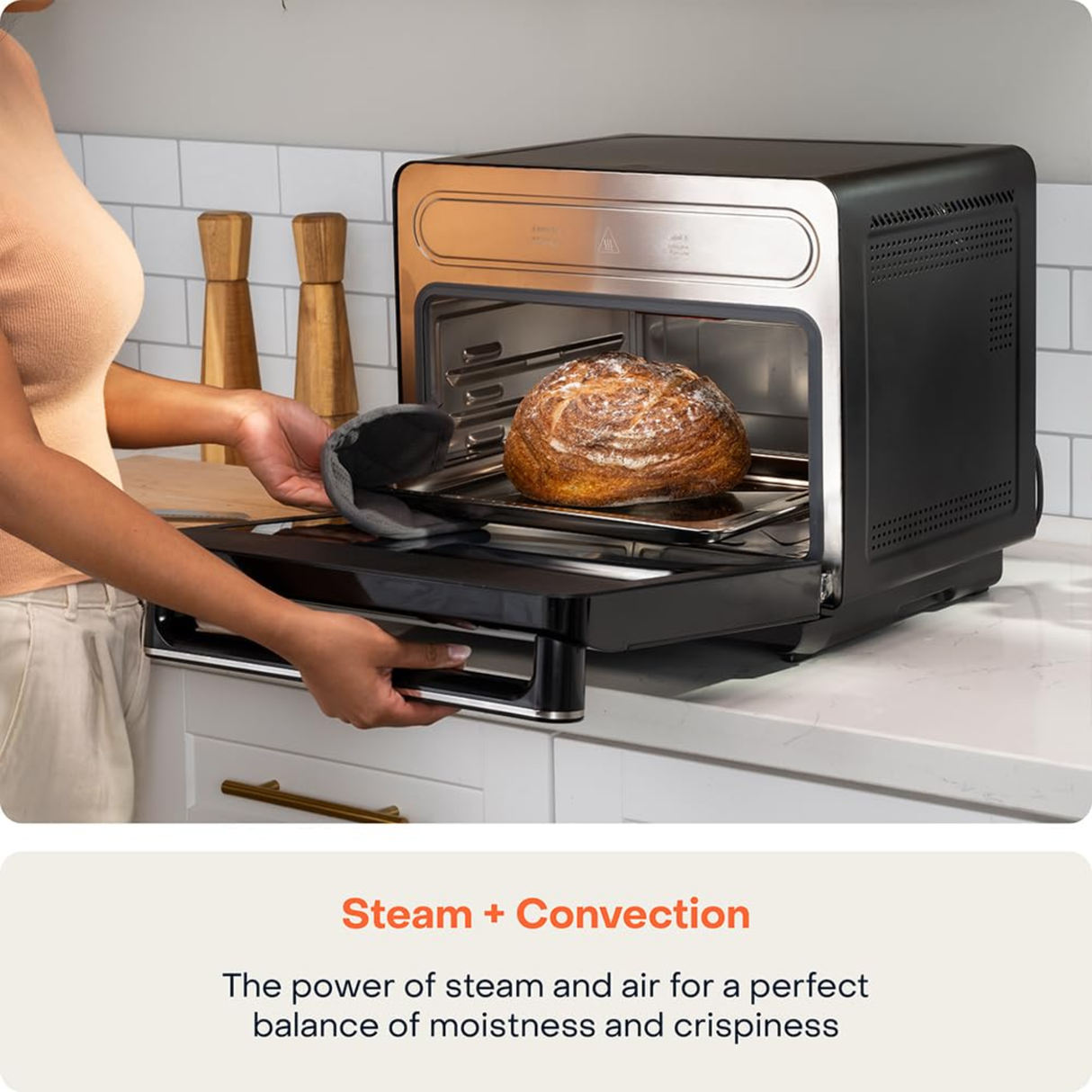 Nutricook Steami 2.0 24L - Steam Oven + Air Fryer Oven with 10-in-1 functions like Steam Cook, Steam Roast, Air Fry, Bake, Sterilize & more. Steam + Convection technology, 2200W power