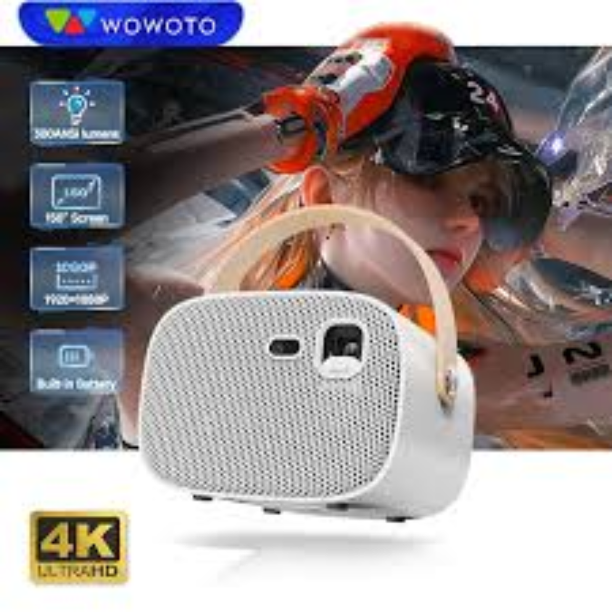 Wowoto M8 - 1080P Full HD DLP Mini Smart Android Portable Projector