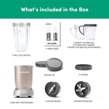 Nutribullet Pro Blender High-Speed Nutrient Extractor - 900W Black with 3 Unbreakable Jars & 2 Blade Set (Wet & Dry) (Gold)