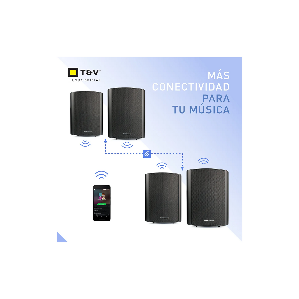 Thonet & Vander Fleck 7 - Active Indoor/Outdoor Waterproof Bluetooth Enabled On-Wall Speaker  (Pair) (Black)