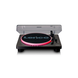 Lenco LS-50LED BK - Record Player with PC encoding, speakers and lights (Black)