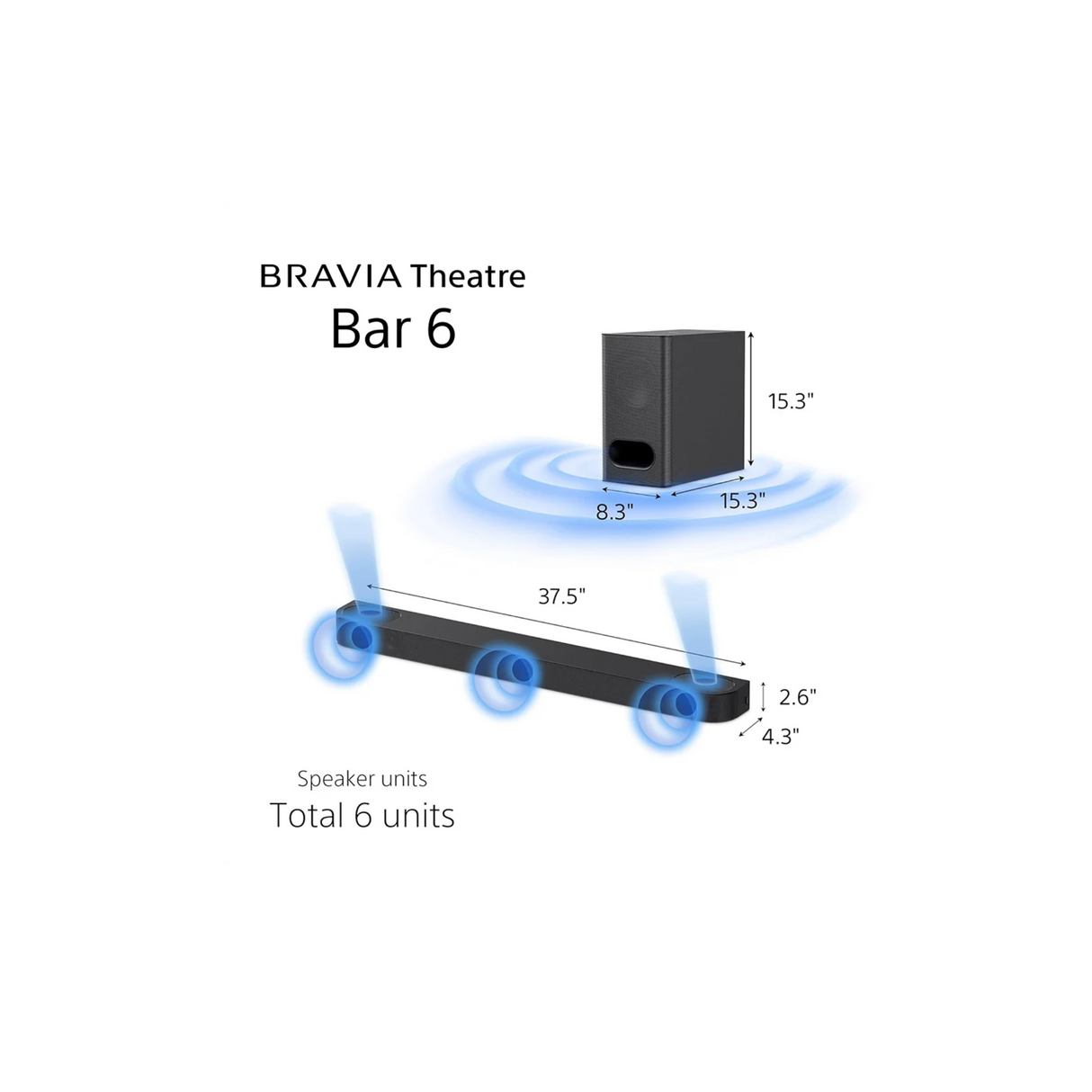 Sony Bravia Theatre Bar 6 (HT-B600) 5.1(3.1.2) channel Dolby Atmos/DTS:X Soundbar with powerful Wireless subwoofer