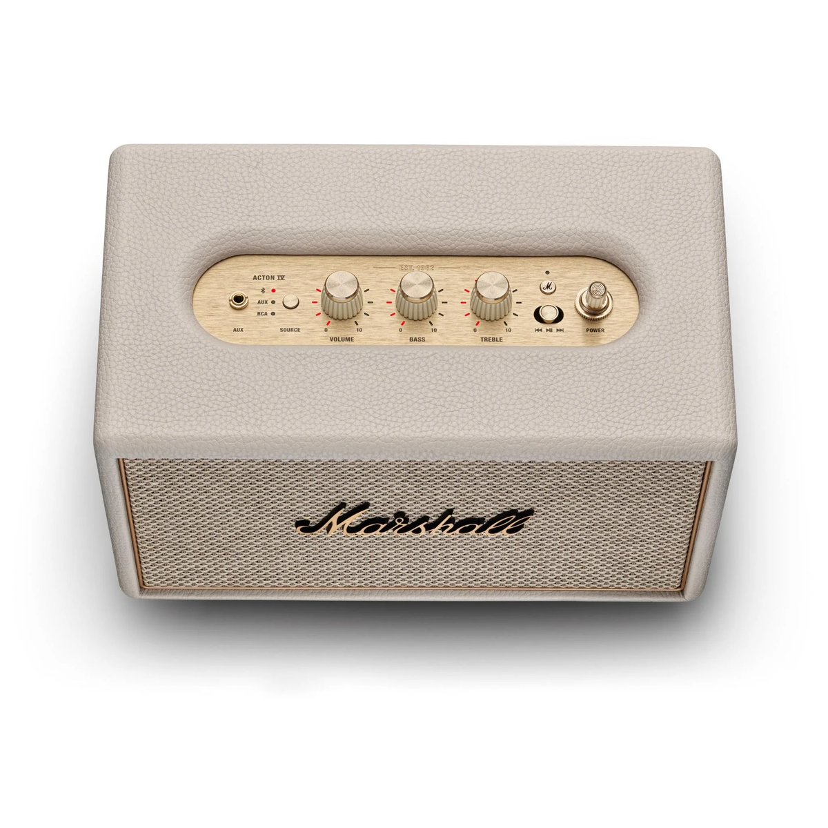 Marshall Acton IV Wired Connectivity Stereo Bluetooth Speakers with RCA or 3.5mm Input (Cream)