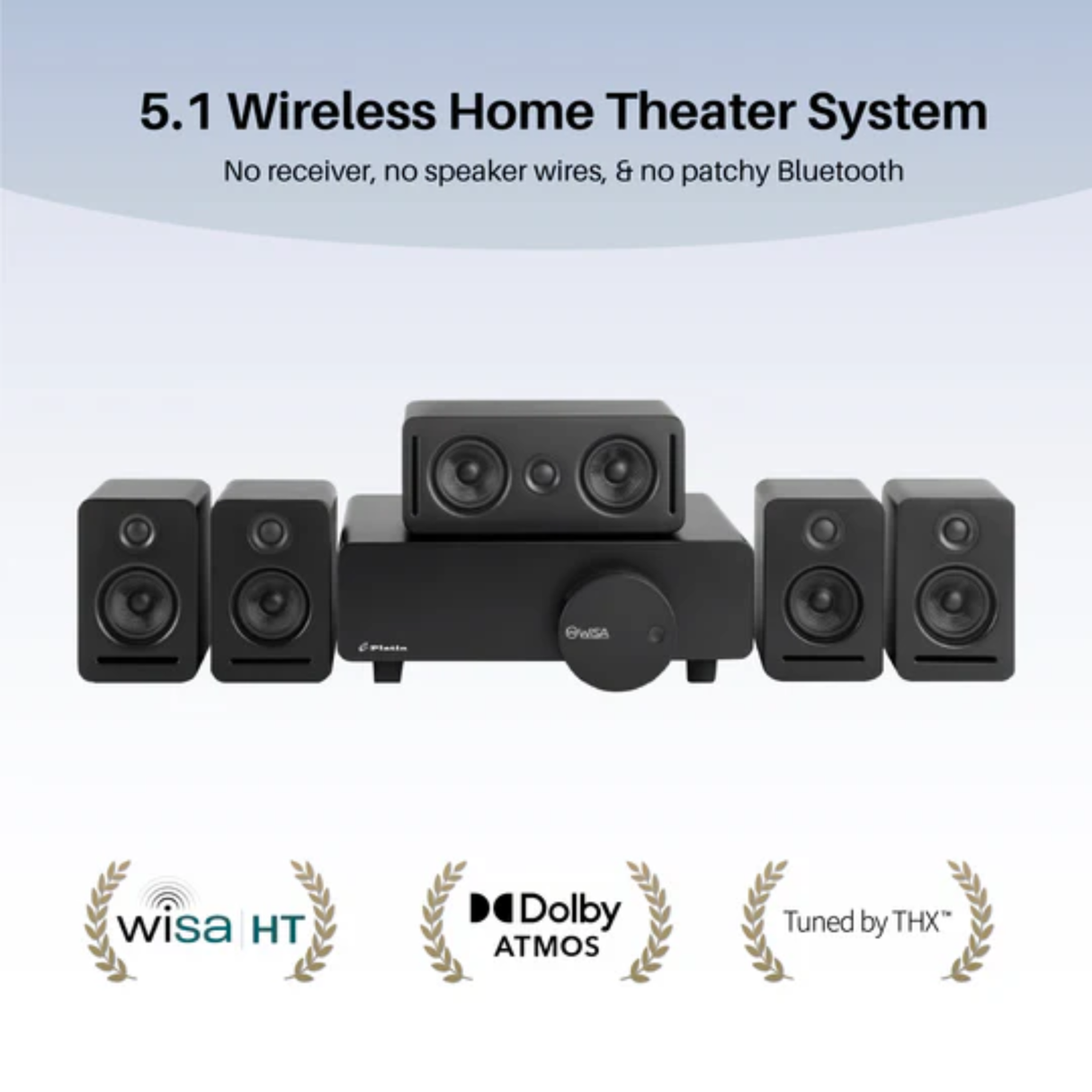 Platin Monaco 5.1 Home Theater System - Wireless Surround Sound System - THX Tuned