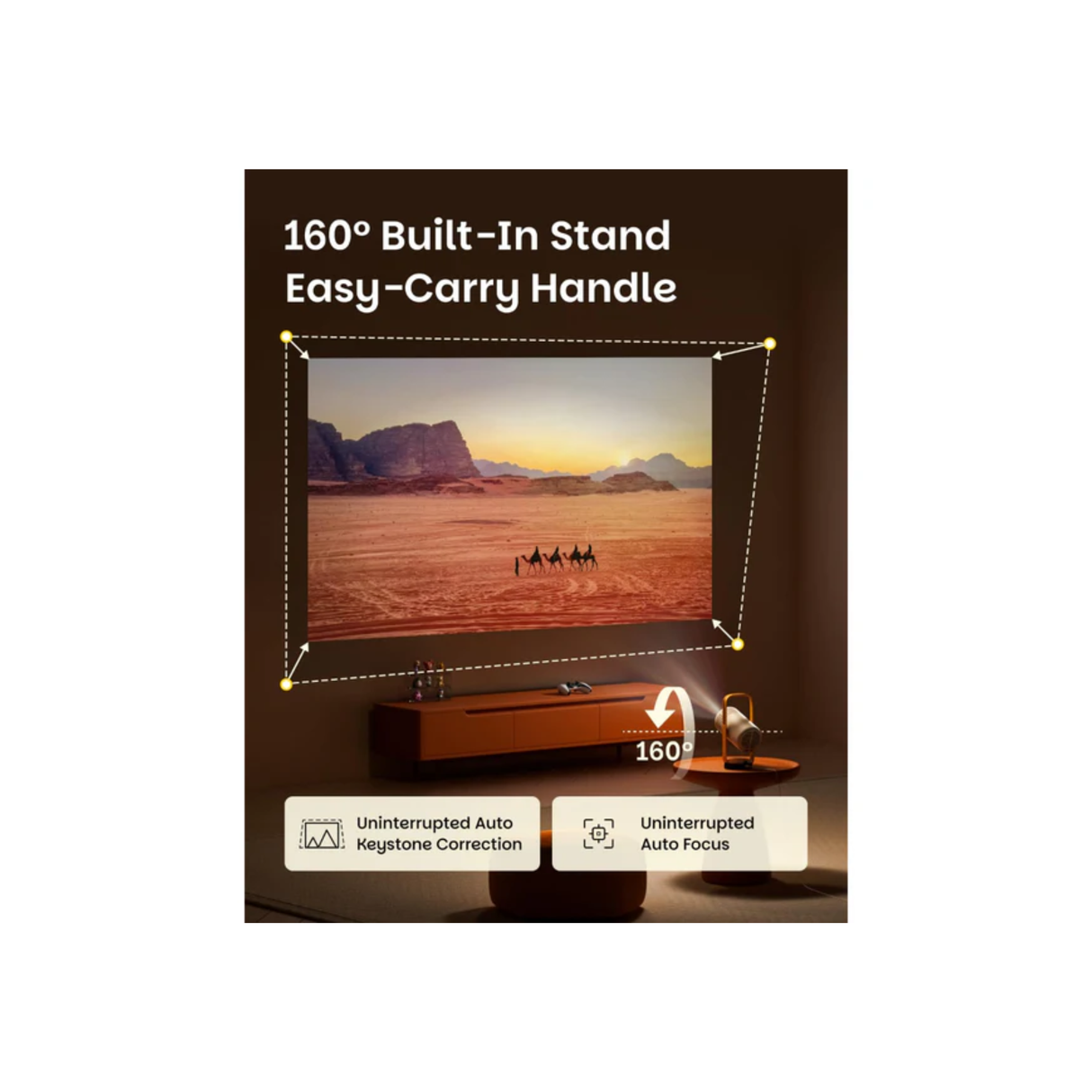 XGIMI Vibe One - Mini 1080P Full HD Smart Portable Projector with Built-In Battery