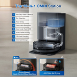 Ecovacs DEEBOT T80 Omni - 2 in 1 Robot Vacuum Cleaner & Mop, 18000 Pa, 6400 mAh Battery, OZMO Roller Real-Time Mop Washing, Self-Emptying, Hot Air Drying, AI ReMop 2.0