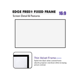 Akia Screens AK-NB100H - 100 Inches CineWhite Edge Free/Edgeless Fixed Frame Projection Screen (16:9) (8K / 4K Ultra HD 3D Ready HDR Compatible)