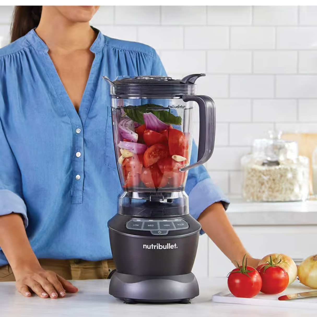 Nutribullet 1200W Combo Blender - Mixer, Grinder, Smoothie Maker, Food Processor, 3 Unbreakable Jars, 1.8L Extra Large Pitcher & Tamper (Dark Grey)