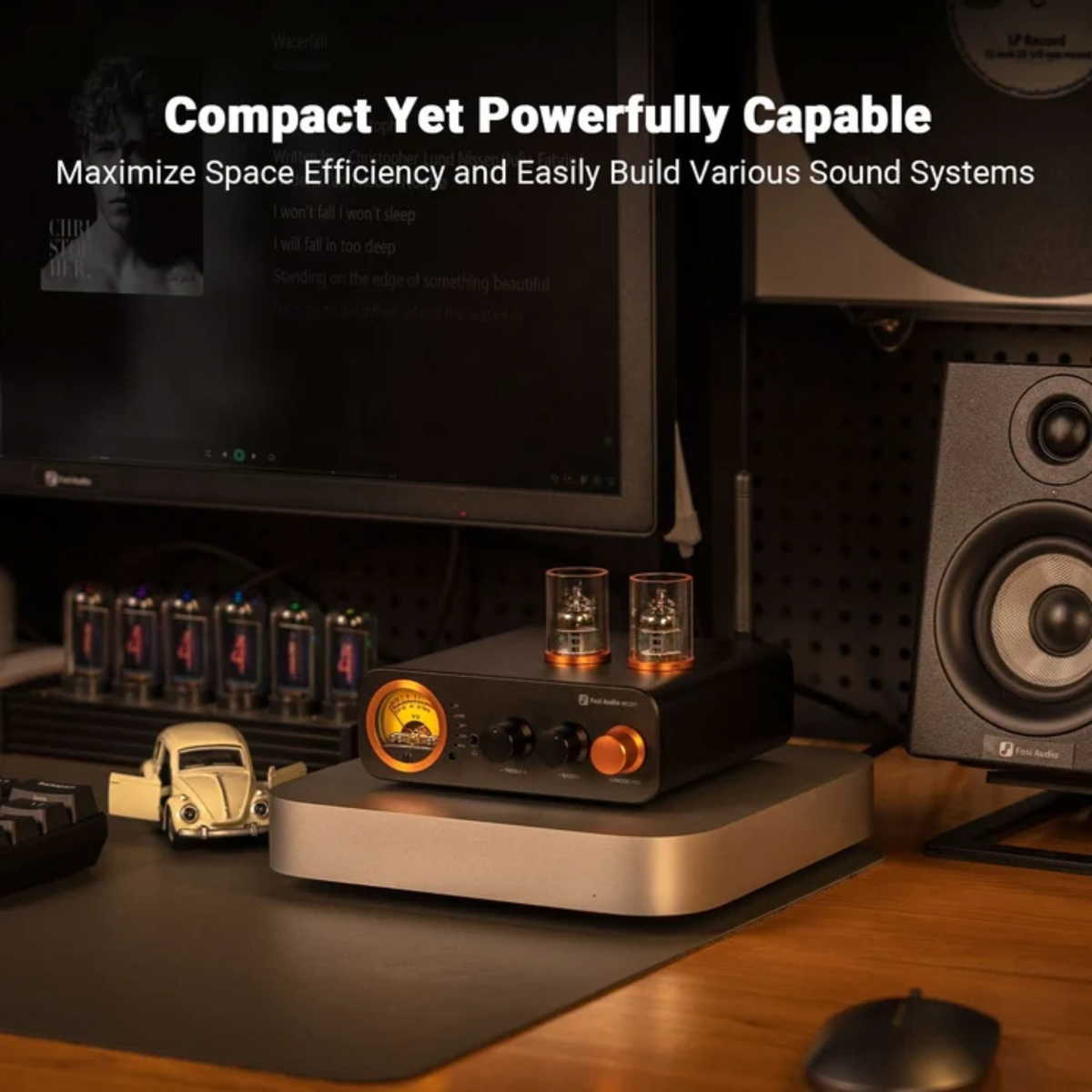 Fosi Audio MC331 Tube Integrated Amplifier with DAC, 2 Channel Home Audio Stereo Power Amp