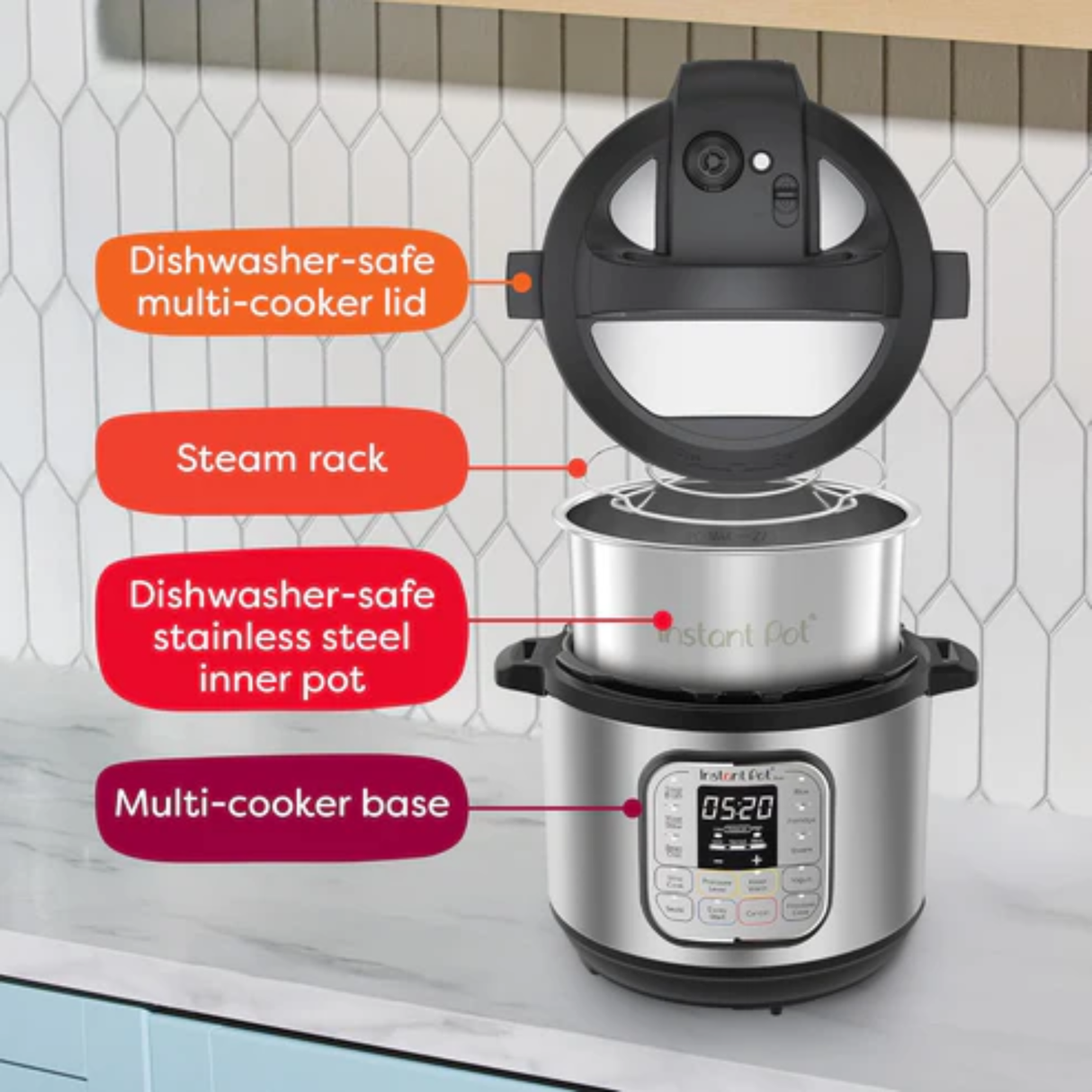 Instant Pot Duo 3QT (2.8L) 7-in-1 Electric Pressure Cooker, Multi Pot, SS304 Stainless Steel Inner Pot, Slow Cook, Rice Cooker, Steamer, Sauté, Yogurt Maker & Keep Warm