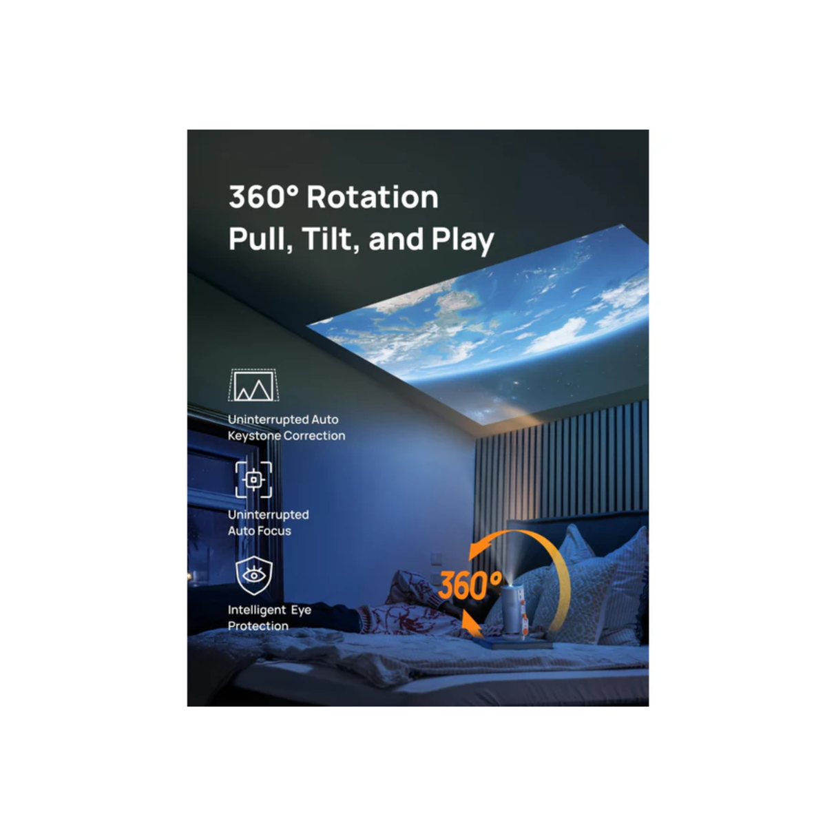 XGIMI MoGo 4 Laser - Full HD Google TV Smart Triple Laser Portable Projector with Built-In Battery