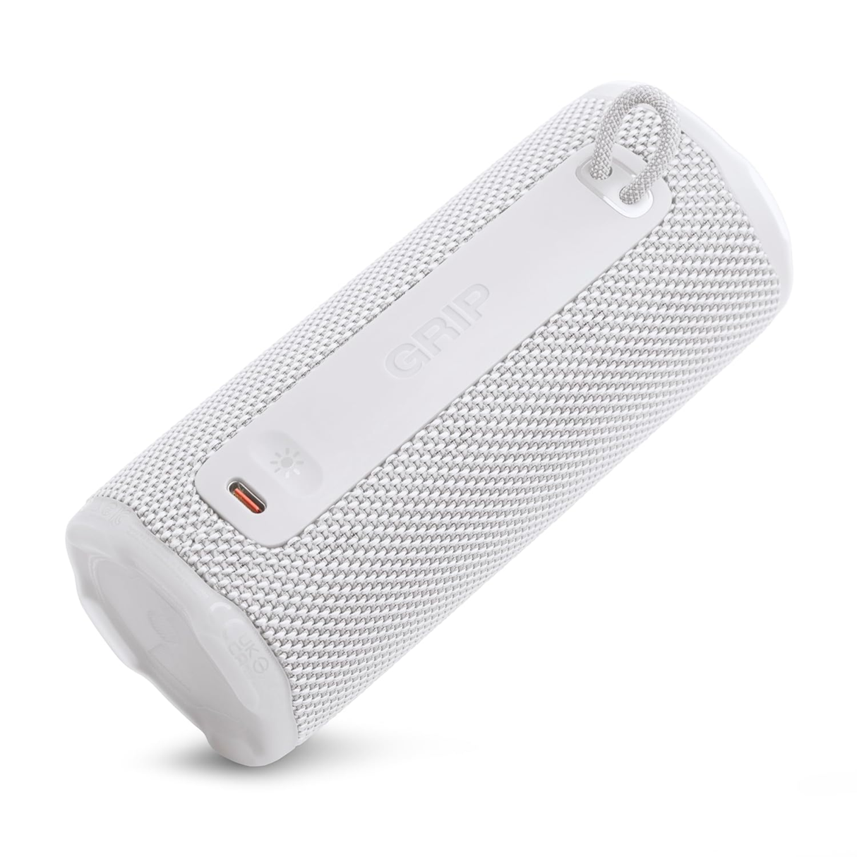 JBL Grip - Compact Bluetooth Speaker (Up to 14 Hours of Playtime, Water, Dust and Drop-Proof Multi-Speaker Connection) (White)