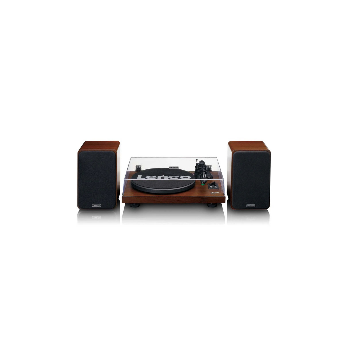 Lenco LS-600WA - Record player with built-in amplifier & Bluetooth plus 2 Bookshelf speakers (Walnut)