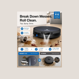 Ecovas Deebot X12 Omnicyclone Robot Vacuum & Mop, 22000 Pa Blast Suction, FocusJet + OZMO Roller Self-Washing Mop, TruEdge Cleaning, PowerBoost Charging, AIVI 3D AI Navigation
