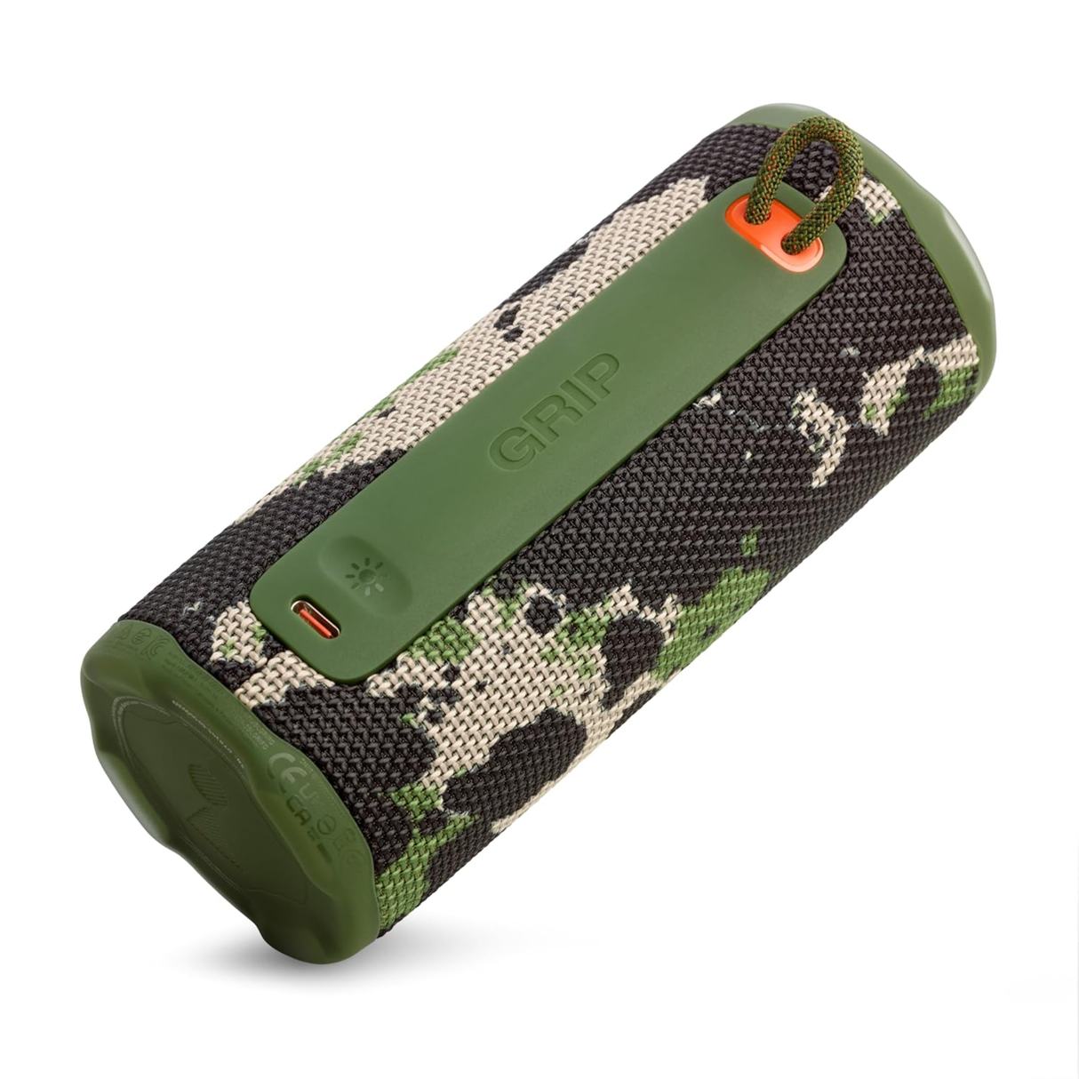 JBL Grip - Compact Bluetooth Speaker (Up to 14 Hours of Playtime, Water, Dust and Drop-Proof Multi-Speaker Connection) (Squad)