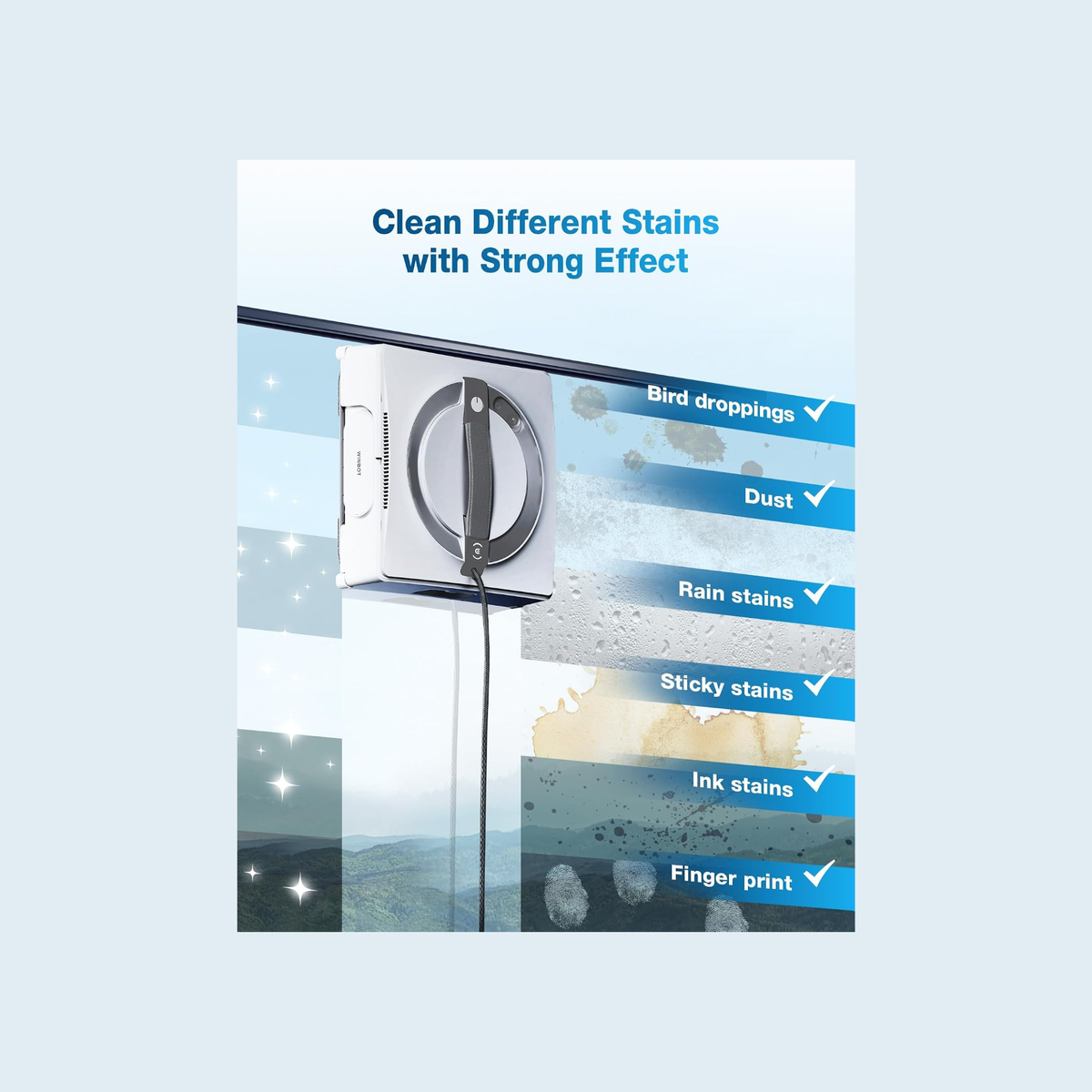 Ecovacs Winbot Omni - Portable Window Cleaning Robot,Intelligent Cleaning with Three-Nozzle Wide-Angle Spray Technology,Win SLAM 4.0 Path Planning,Deep Edge Cleaning,5500Pa Suction Power