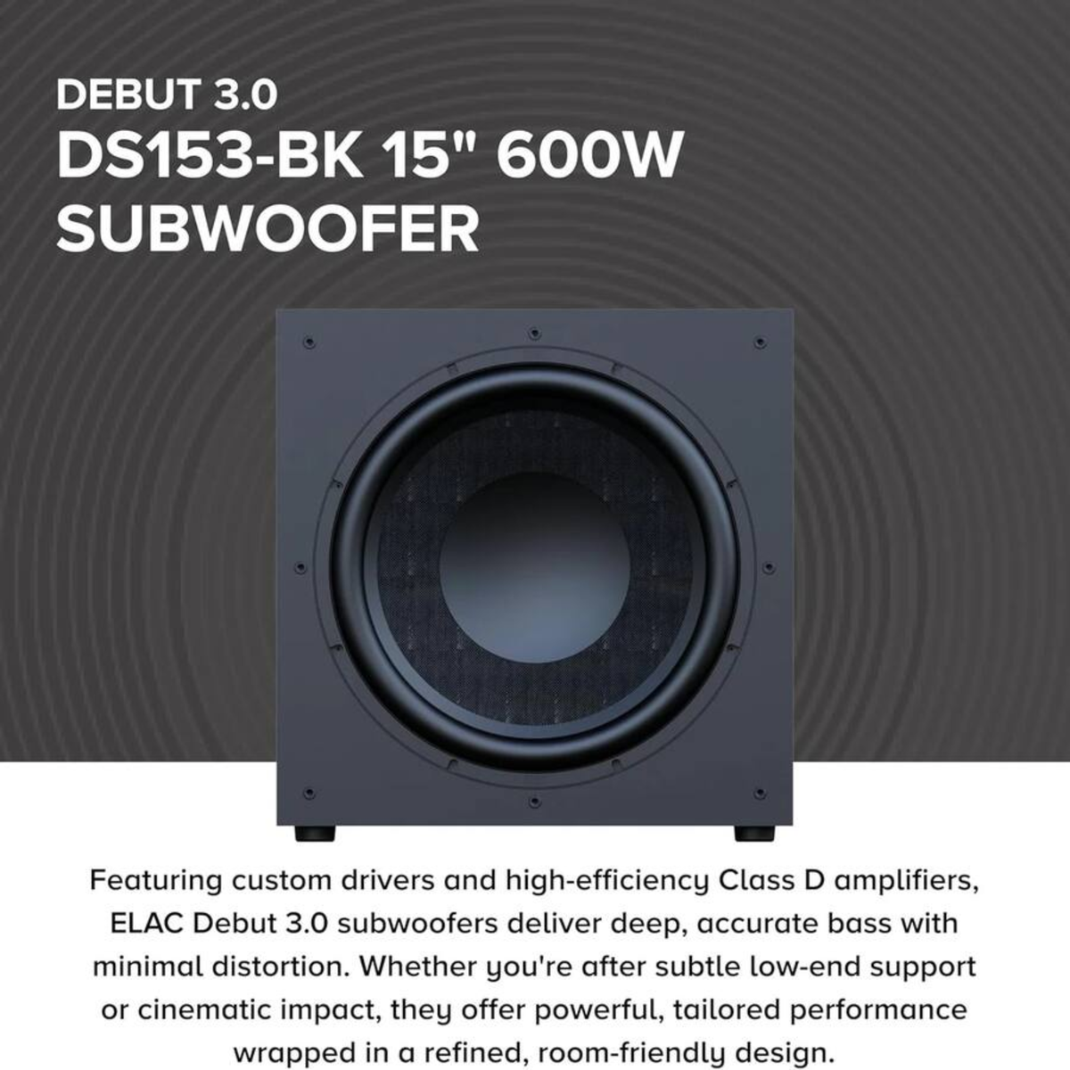 Elac Debut 3.0 DS153 - 15 Inches 600W Powered Subwoofer