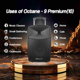 Persang Octane 9 Premium 10 Inch Bluetooth Party Speaker with 2X UHF Wireless Mic  & Built-In Battery