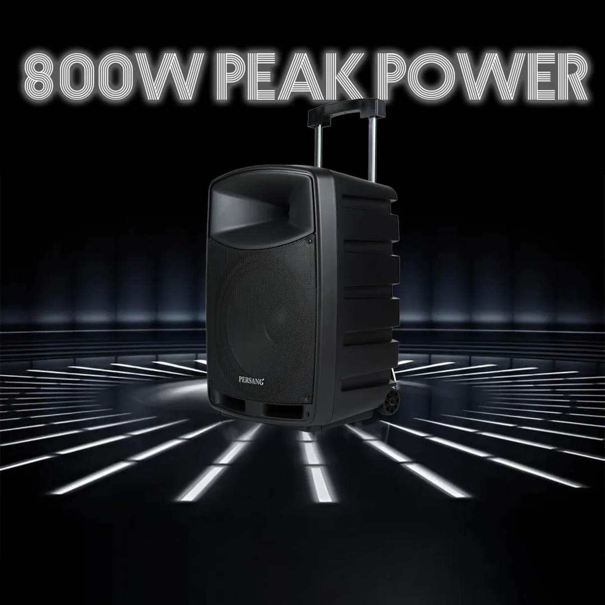 Persang Octane 9 Premium 15 Inch Bluetooth Party Speaker with 2X UHF Wireless Mic  & Built-In Battery